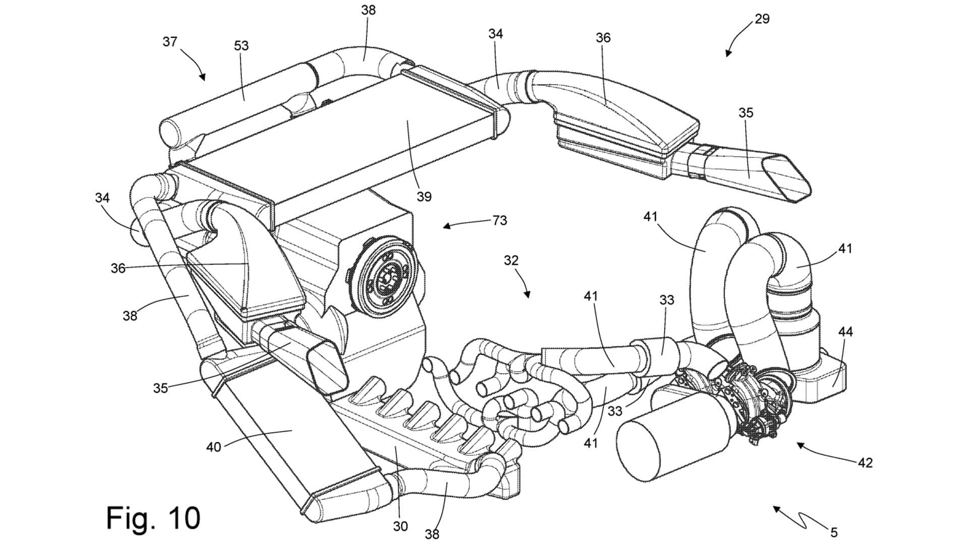 Foto del brevetto del motore a idrogeno proposto da Ferrari
